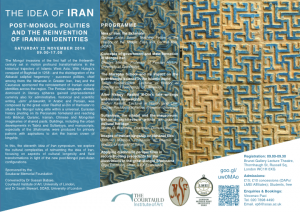 The Idea of Iran: Post-Mongol Polities and the Reinvention of Iranian Identities